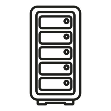 Ofis parası güvenli ikon ana hatları vektörü. İş kredisi. Cüzdan para fonları