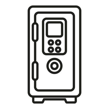 Para güvenlikli dijital ikon ana hatları vektörü. Ödeme parası. Kart değiştir