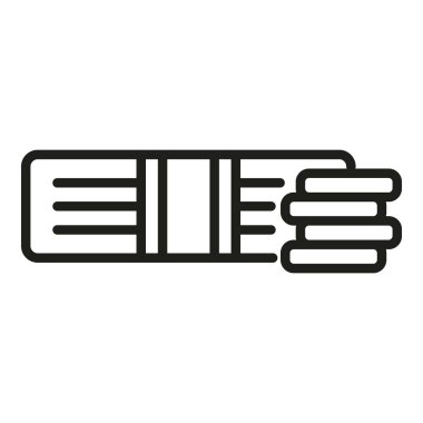 Para yığını para ikonu ana hatları vektörü. Banka kredisi. Zenginliği imzala