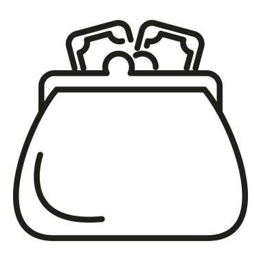 Retro para cüzdanı taslak vektörü. Fon hisseleri. Web işareti güvenli