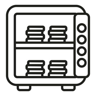 Ev parası ikon ana hatları vektörünü aç. Finans fonu. Kart değişikliği imzala