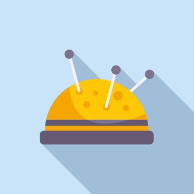 İğne yastık ikonu düz vektör. El işi dekoratif makine. Çalışma sayacı