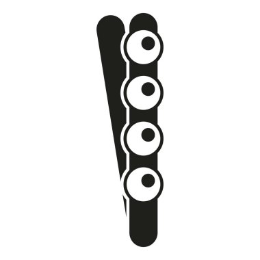 Metal tuhafiye kırpıcı simgesi basit vektör. Makine terzisi. Kanca stili