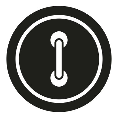 Dikiş düğmesi simgesi basit vektör. Makine el işi terzilik. Moda düğmesi biçimi