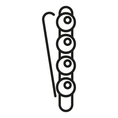 Metal Tuhafiyesi kırpıcı simgesi ana hat vektörü. Makine terzisi. Kanca stili