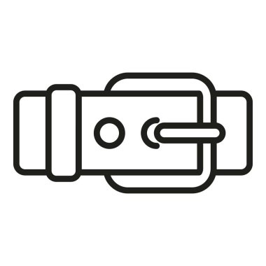 Deri kemer ikonu ana hat vektörü. El işi dekoratif. Moda tasarım aksesuarları