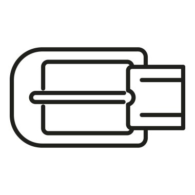 Kemer metal element simgesi dış hat vektörü. Düğme modası. Sanatçı terzisi