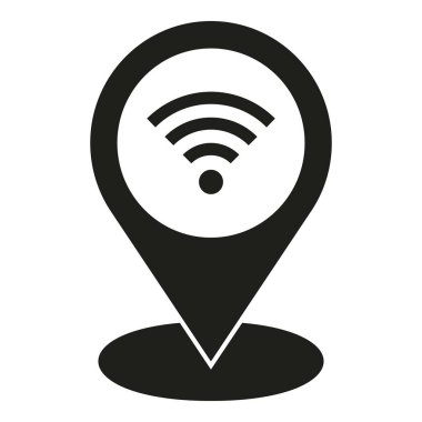 Wifi nokta konum simgesi basit vektör. İş verileri. Akıllı ofis
