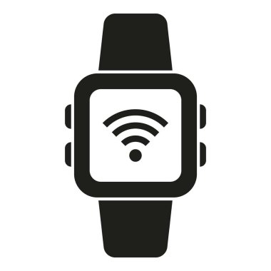 Wifi smartwatch simgesi basit bir vektör. Akıllı ofis aleti. Bilgi verisi