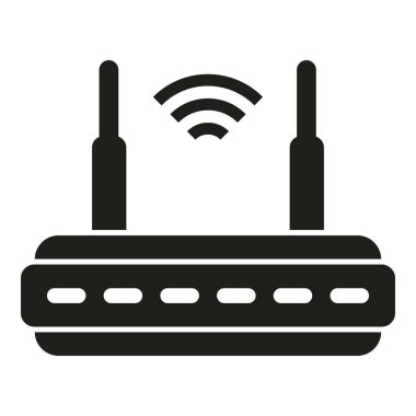 Wifi router simgesi basit vektör. Güzel ofis. Bilgisayar veri interneti