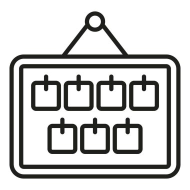 Akıllı kağıt tahta simgesi ana hatlı vektör. İş ofisi. Çalışma alanı