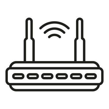 Wifi router ikon ana hatları vektörü. Güzel ofis. Bilgisayar veri interneti