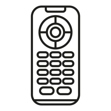 Uzaktan kumanda ampul ikonu ana hatları vektörü. Enerji parlaklığı. Mobil ışık