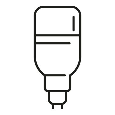 Modern akıllı ampul ikonu ana hatları vektörü. Harika bir yenilik. Ev ışığı