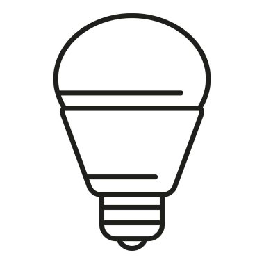 Yuvarlak ampul ikonu ana hat vektörü. Akıllı ışık. İyi telefon aydınlatması