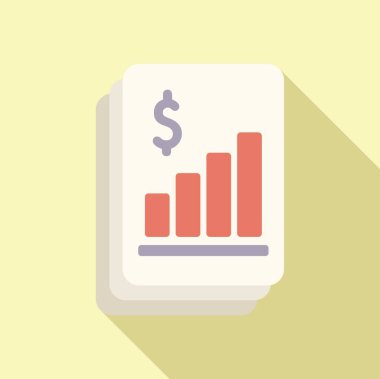 Para kağıtları düz vektör simgesi. Finansal kredi. Nakit laptop parası