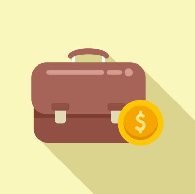 Bavul stratejisi iş simgesi düz vektör. Oran parası. Ekonomik gelecek