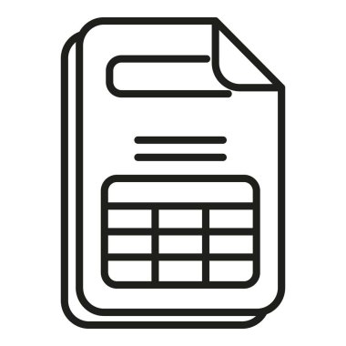 Planlayıcı risk finans ikonu ana hatları vektörü. Fatura yarım ton. İndirim oranı