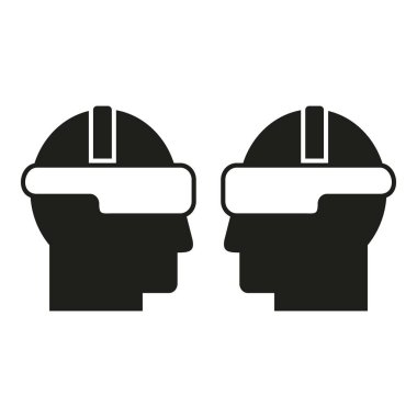 Artırılmış gerçeklik çifti basit ikon vektörü oynar. Oyun aygıtı. Siber teknoloji