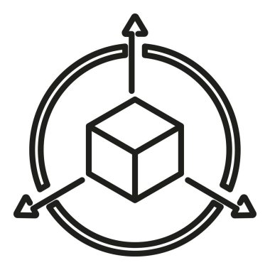 Artırılmış gerçeklik simgesi ana hat vektörü. Siber dijital. Vr aygıtı