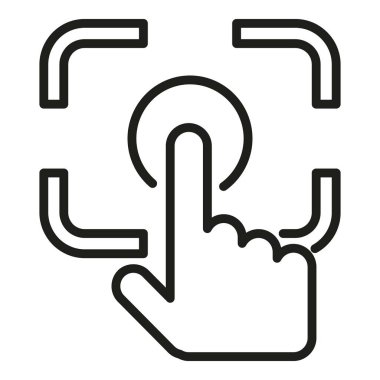 Gelişmiş gerçeklik başlat simgesi ana hatları vektörü. Videoya odaklan. Dijital aygıt