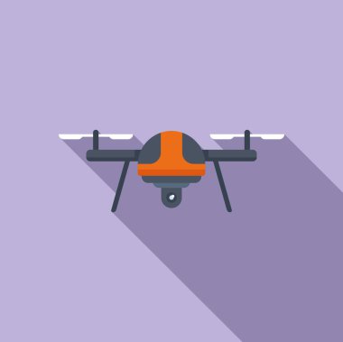 Video oyuncak dron simgesi düz vektör. Uzaktan kumanda. Havadan arazi görünümü