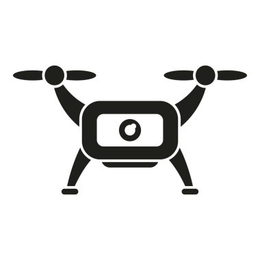 Sinema dron simgesi basit vektör. Video hava teknolojisi. Akıllı dijital arazi