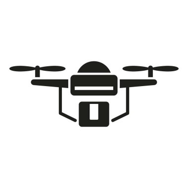 Parsel şehir insansız hava aracı taşıma simgesi basit bir vektör. Uzaktan kumanda. Hava görüntüleme alanı