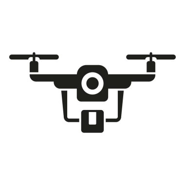 İHA dağıtım simgesi basit bir vektör. Kamera casusu. Uzaktan kumanda teknolojisi