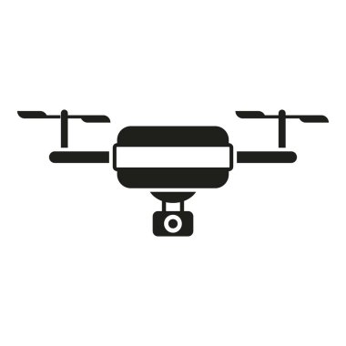 Akıllı dijital dron simgesi basit vektör. Kara video oyuncağı. Hareketli akıllı