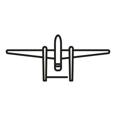 Üst görünüm simgesi ana hatlı vektörü uçur. Uzaktan kumanda. Harita teknik alanı