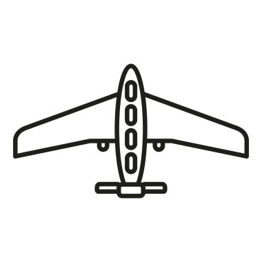 İHA hava görüntüsü ikonu ana hat vektörü. Akıllı dijital harita. Ai video