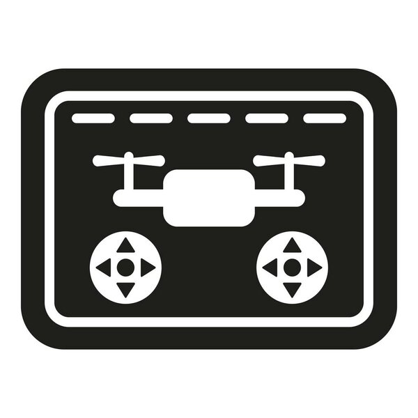 Tablet drone control icon simple vector. Network spy. Digital map tech
