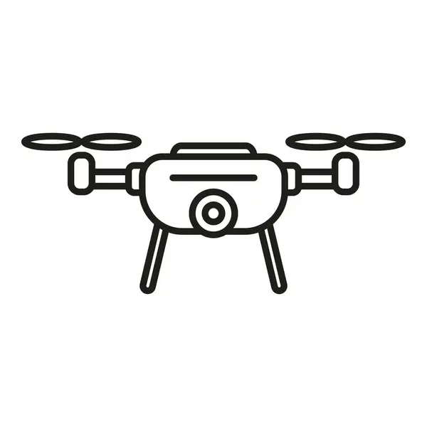 stock vector Quadcopter drone icon outline vector. Spy video toy. Map land