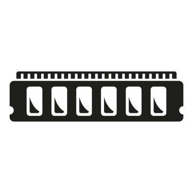 Laptop ram düzeltme simgesi basit vektör. Düğme aleti. Hata yedeğini güncelle