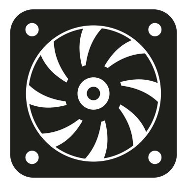 Laptop fan soğutucu simgesi basit vektör. El telefonu. Mühendis hatası projesi