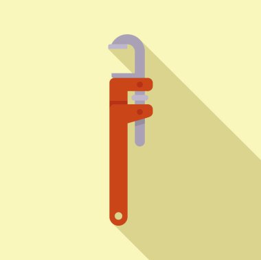 Servis anahtar simgesi düz vektörü onar. Boru tamiri. Temizleme aygıtı onarımı