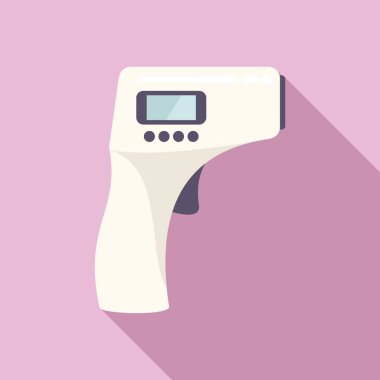 Lazer termometre ikonu düz vektör. Isı tanılama cihazı. Test sağlık