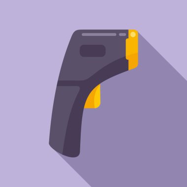 Lazer termometre aygıt ikonu düz vektör. Test bakımını tara. Virüs aracı göstergesi