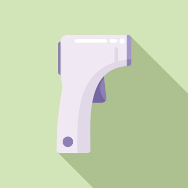 Isı lazer termometre ikonu düz vektör. Tarama sıcaklığını ölç. Sağlık testi