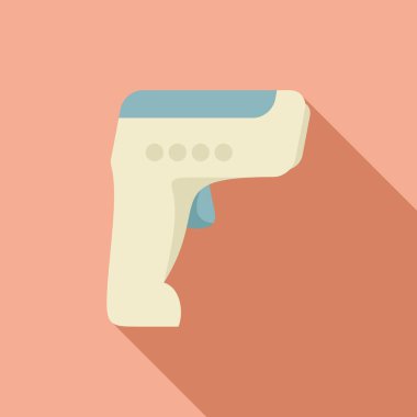 Aygıt lazer termometre ikonu düz vektör. Sağlık taraması yap. Temassız ekipman