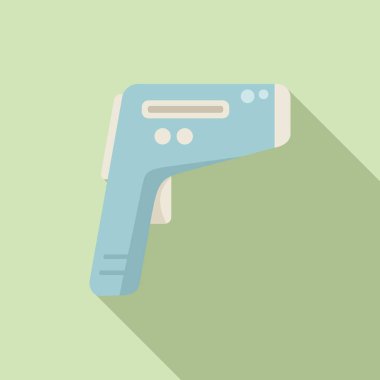 Okulun lazer termometre ikonu düz vektör. Sıcaklığı tara. Uzaklık taraması