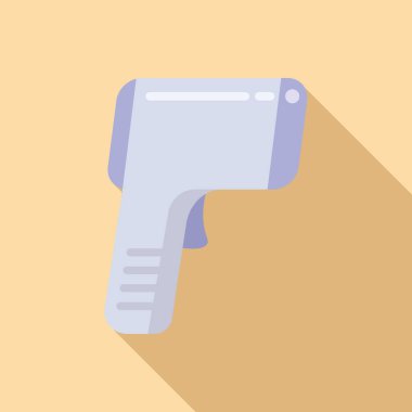 Ekipman sıcaklığı simgesi düz vektör taranıyor. Ölçü aleti. Silah aygıtı