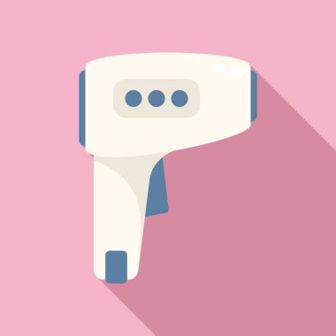 Test silahı aygıtı ikonu düz vektör. Ekipmana bak. Sağlık tarama mesafesi