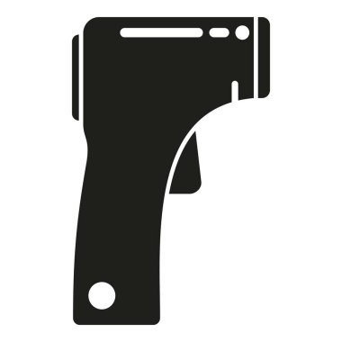 Isı lazer termometre simgesi basit bir vektör. Tarama sıcaklığını ölç. Sağlık testi