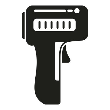 Korona lazer termometre simgesini basit bir vektörle test edin. Kızılötesi ölçüm. Sağlık tarama aracı