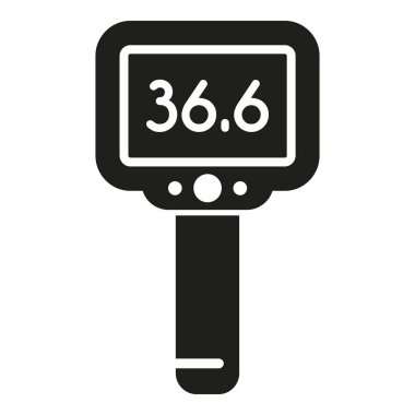 Normal vücut sıcaklığı tarama simgesi basit bir vektör. Silah cihazını kontrol et. Corona taraması