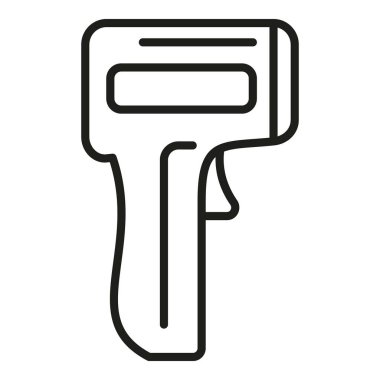 Korona lazer termometre ikon ana hatlarını test et. Kızılötesi ölçüm. Sağlık tarama aracı