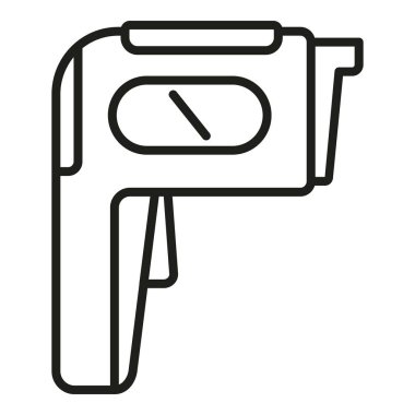 Sağlık sıcaklığı tarayıcısı ikon ana hatları vektörü. Lazer tarayıcı. Sıcaklık kontrolü