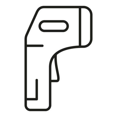 Viral uzaktan tarayıcı simgesi ana hatları vektörü. Cihaz ekipmanı. Tarama mesafesi aracı